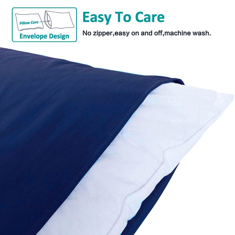 Bed Pillowcases, 1800 Brushed Microfiber Pillow Cases with Envelope Closure - NTBAY, Queen Pillowcase, Navy Blue