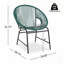 Ensemble de chaises d'extérieur en osier, rotin PE bleu sarcelle et structure en fer durable, sièges élégants et résistants aux intempéries pour deux-741745243