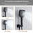 3-Function 12-Inch Wall Mount Thermostatic Bathroom Shower System-115677100