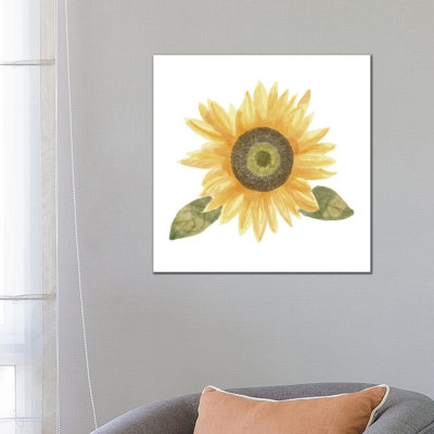 Single Sunflower II by Bannarot - Wrapped Canvas Print