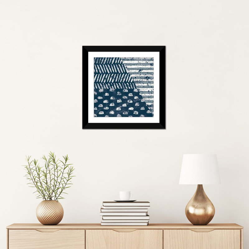 «Mark Fabrication de tuiles I», impression sur toile, H 16 po x l 16 po x P 1 po, Papier beaux-arts encadré noir, Blanc
