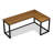 Solid Wood L-shaped Desk with Metal Base-283691515