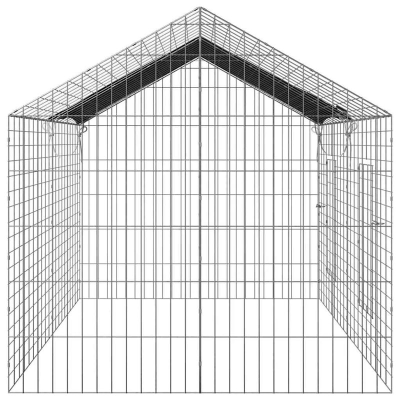  Cage à lapin en acier galvanisé argenté 400 x 78 x 78 cm, H 30,71 po x l 78,74 po x P 30,71 po