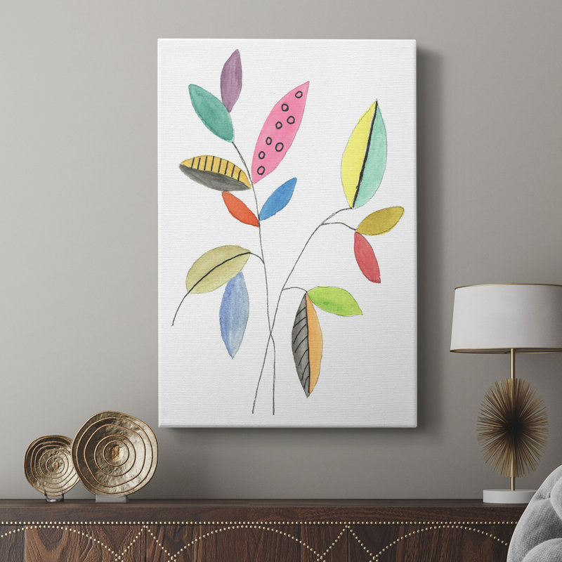 Color Pop Leaves III - galerie sur mesure Cavas, H 36 po x l 24 po