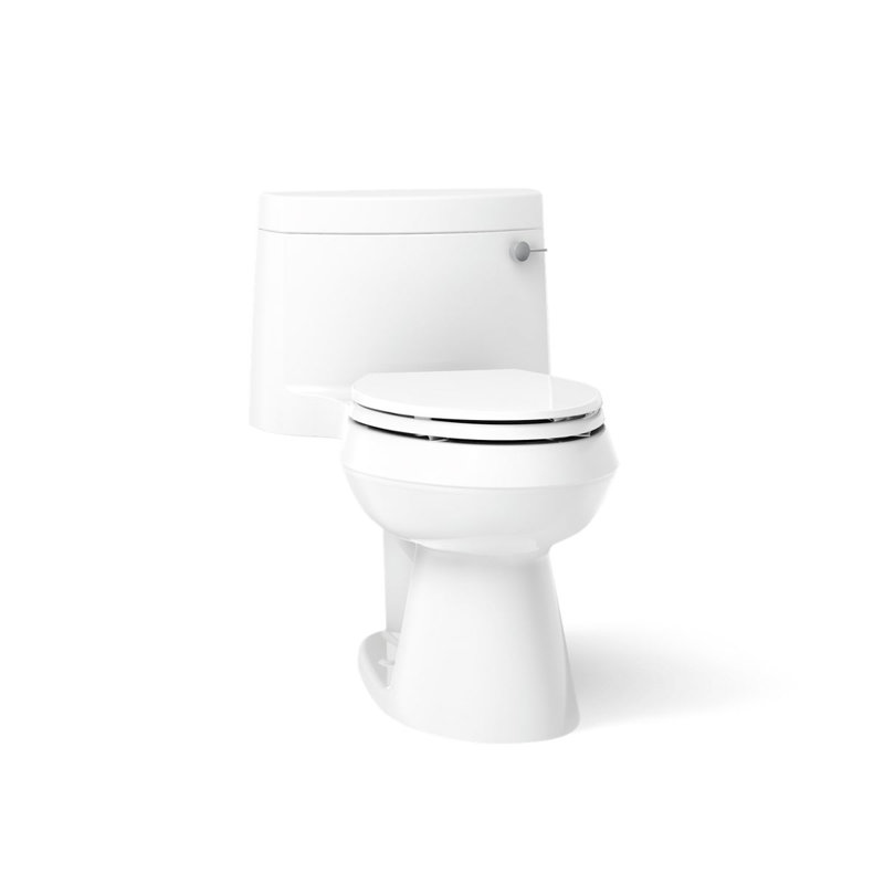 Cimarron® 1.28 GPF Water Efficient Elongated One-Piece toilet (Seat Included), Right-Hand, White