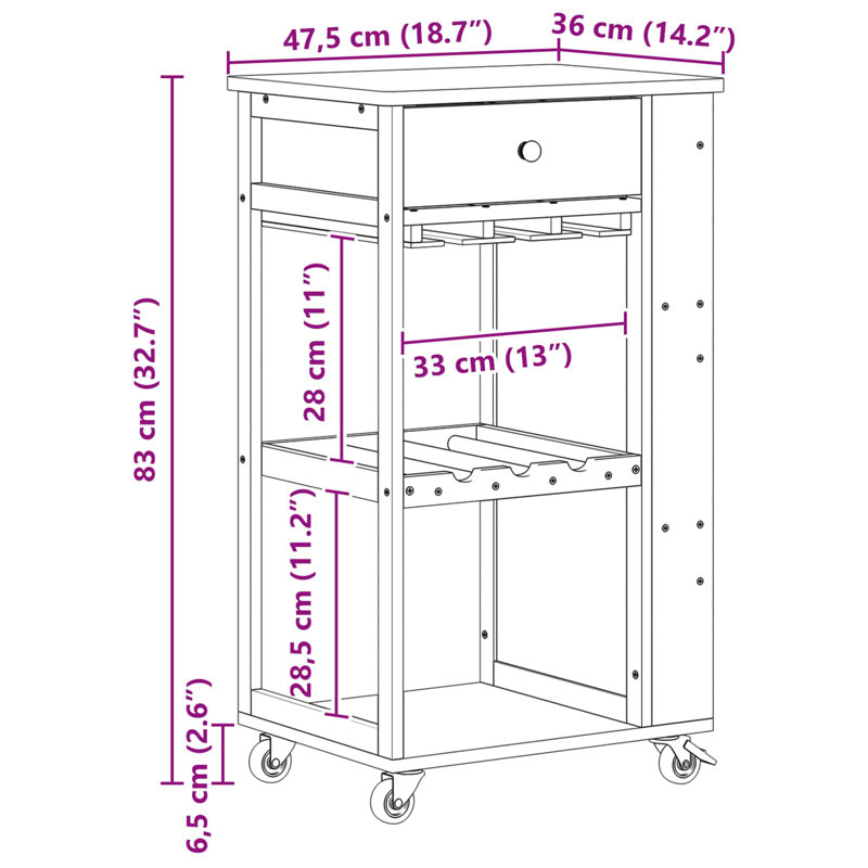 Bamboo Bar Cart