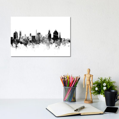 Durham, North Carolina In Black & White by Michael Tompsett - Wrapped Canvas Gallery-Wrapped Canvas Giclée