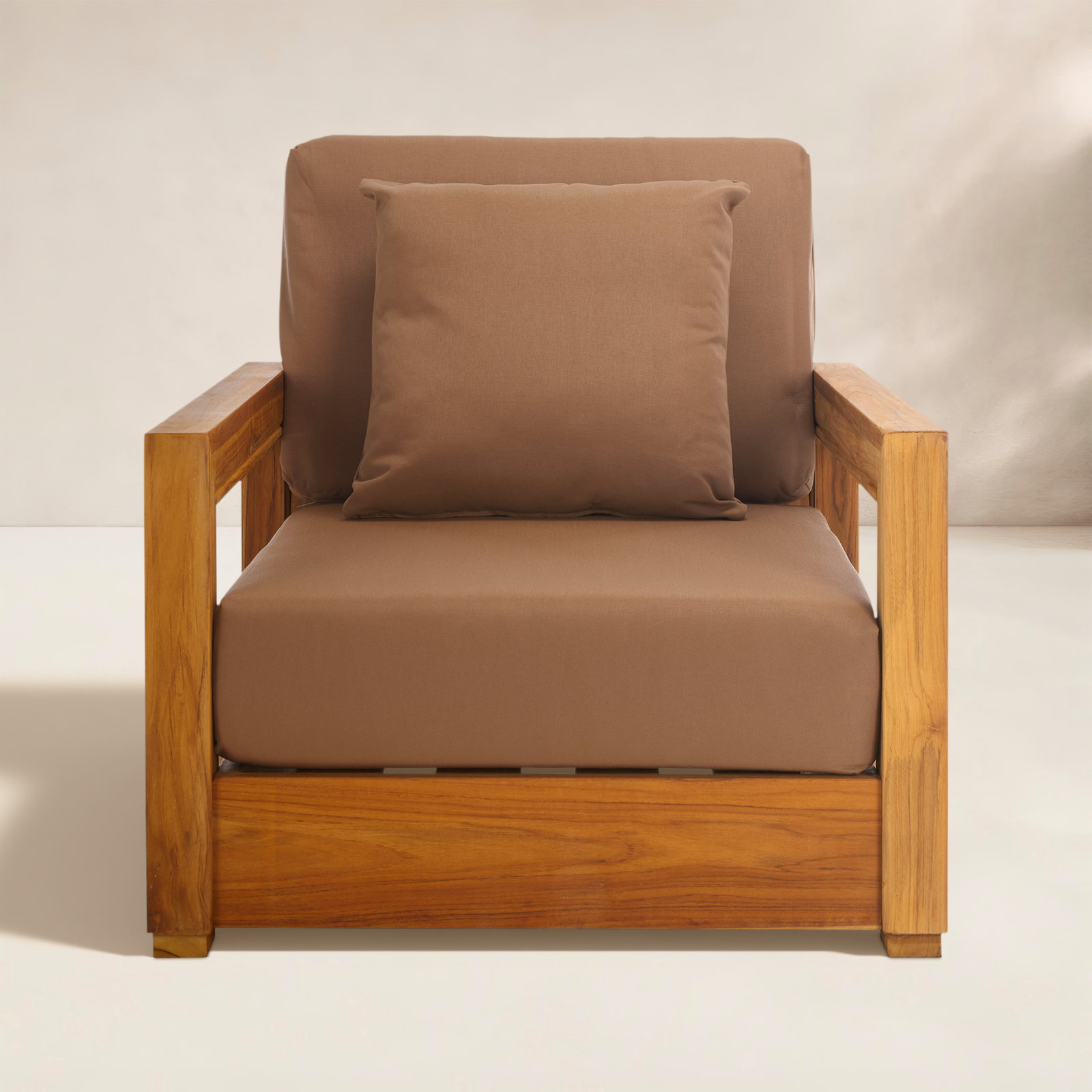 Melrose Teak Outdoor Lounge Chair, Brown