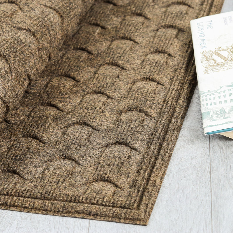 Tapis de porte extérieur antidérapant durable, L 17 po x L 30 po, Kaki
