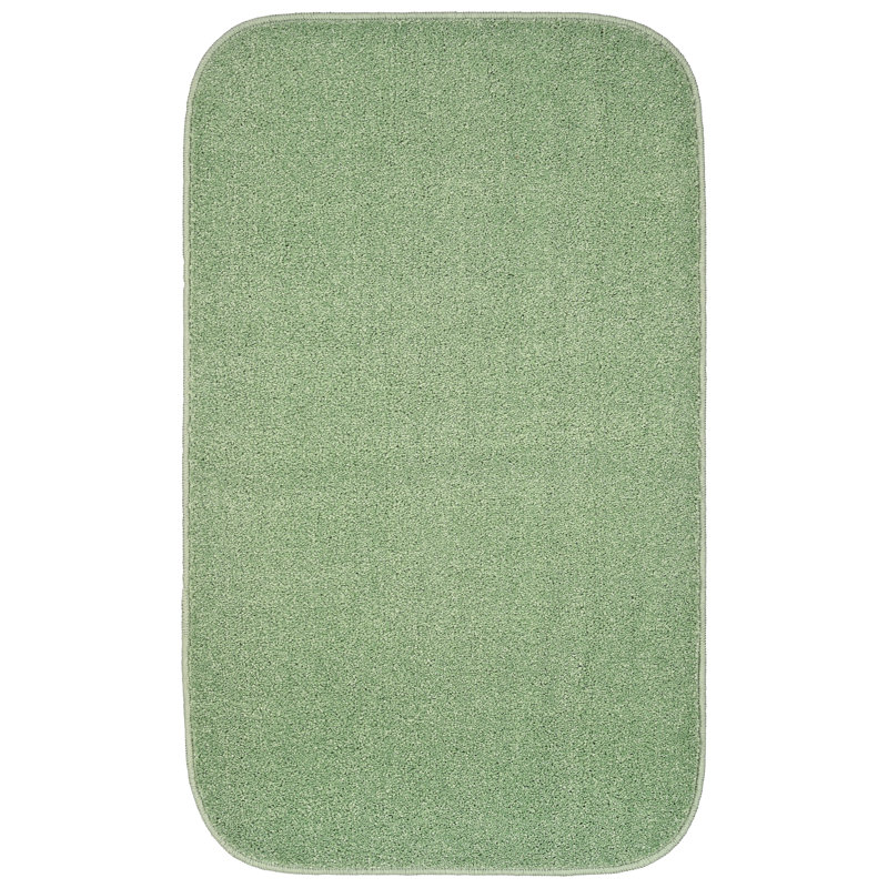 Monarrez Nylon Bath Rug with Non-Slip Backing, Single- 40" L x 24" W, Deep Fern