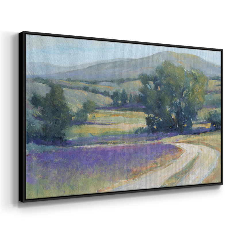 " Lavender Meadow I ", 25" H x 37" W x 2" D, Black Framed Canvas