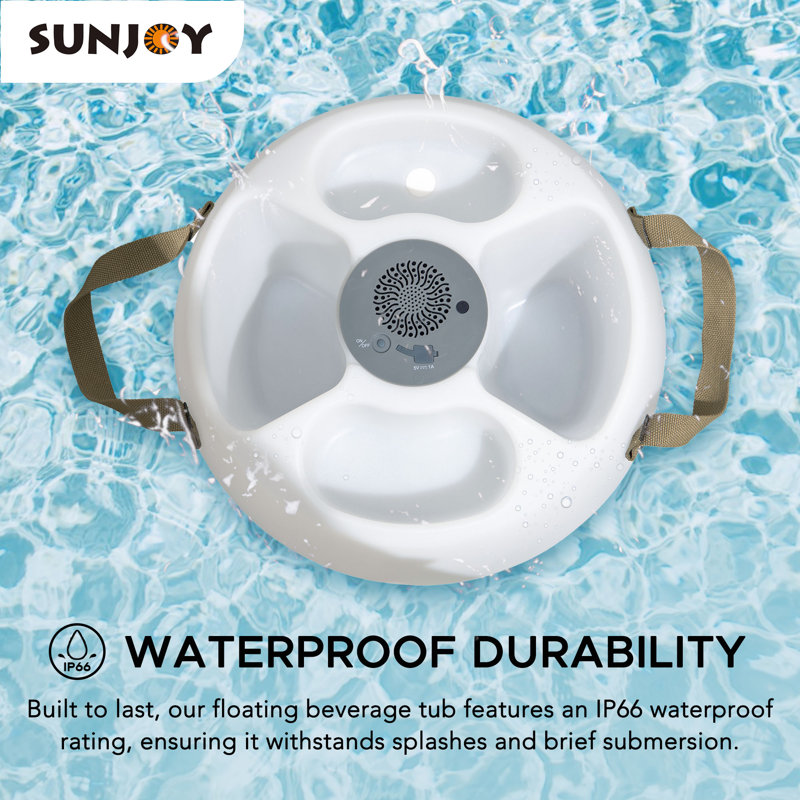 Pool Floating Bluetooth Speakers, Floating Beverage Tub with Floating Cooler
