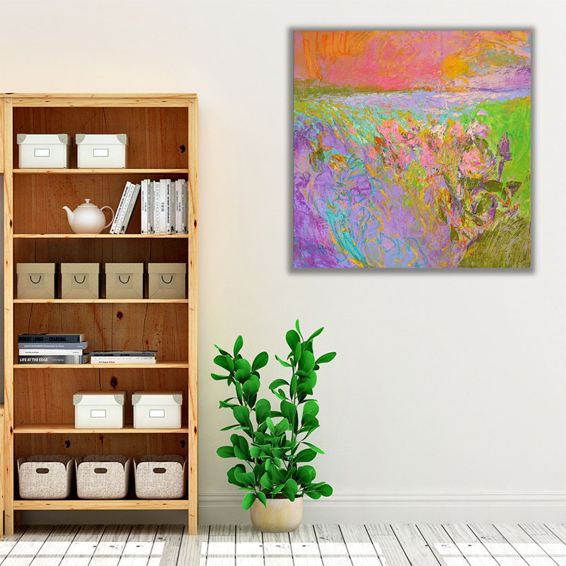 Parmi les pâturages verts III - reproduction d'art sur toile, H 12 po x l 12 po