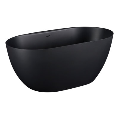 Catino 59" Solid Surface Soaking Freestanding Tub - Matte Black