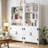 Ilus 71" H x 27.5" W 3-Cube Modern Storage Bookcase White Bookshelf Display with Cabinet & 5 Shelves for Home Decor-1431561829-1469797584