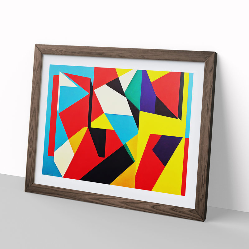 XH1022-8715X Surprising Abstract Art 1 Piece Single Picture Frame Wall Art, 34cm H x 46cm W x 2cm D, Walnut
