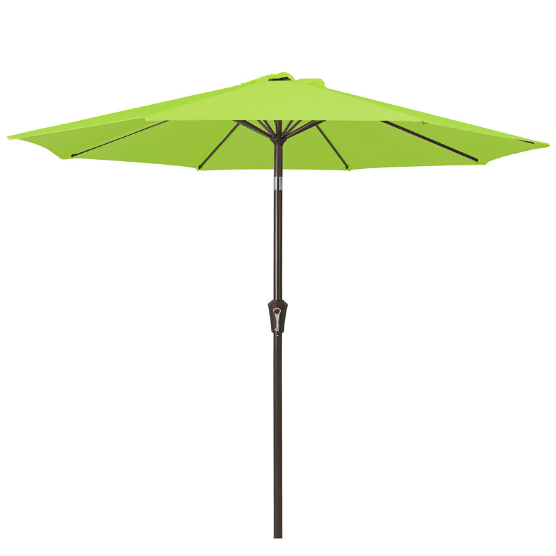 Parasol de marché inclinable Germar, Vert pomme, H 95,7 po x l 120 po x P 120 po
