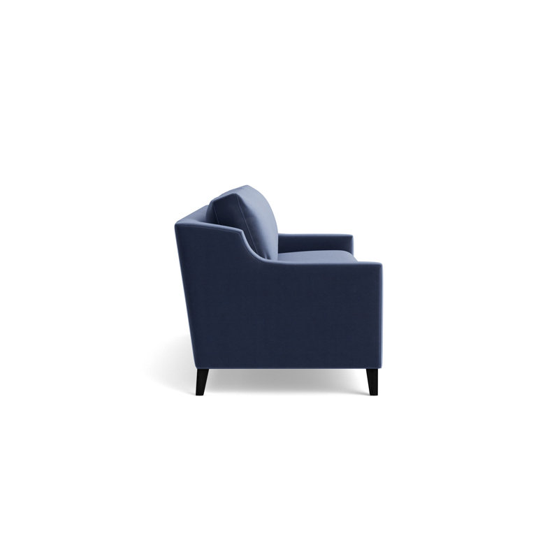 Gigi No Skirt 95 Sofa, Black, Performance Velvet - Indigo
