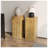Wood-Look Square-Column MGO End Table - 33.75" Height Natural Distressed Finish Indoor Outdoor Patio Side Table