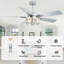 52" Crystal Ceiling Fan with Light and Remote, Quiet DC Motor Modern Chandelier Ceiling Fan with Reversible Blades