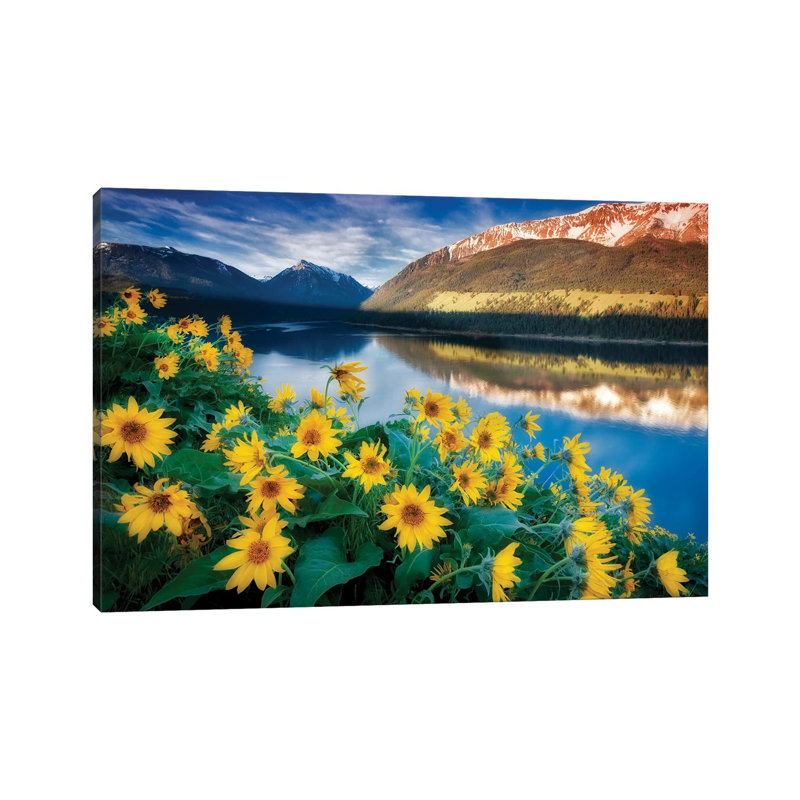 Lakeside Floral by Dennis Frates - Print on Canvas, Wrapped Canvas, 45.72cm H x 66.04cm W x 3.81cm D