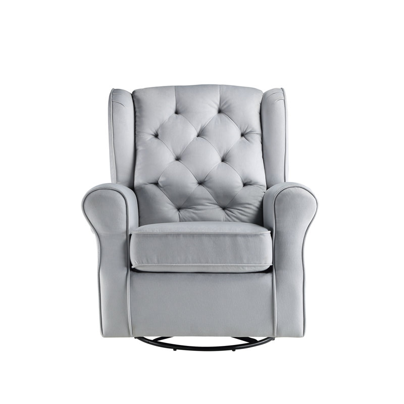 Swivel Living Room, Accent Chair,Arm Chair,Bedroom Chair, Gray Fabric
