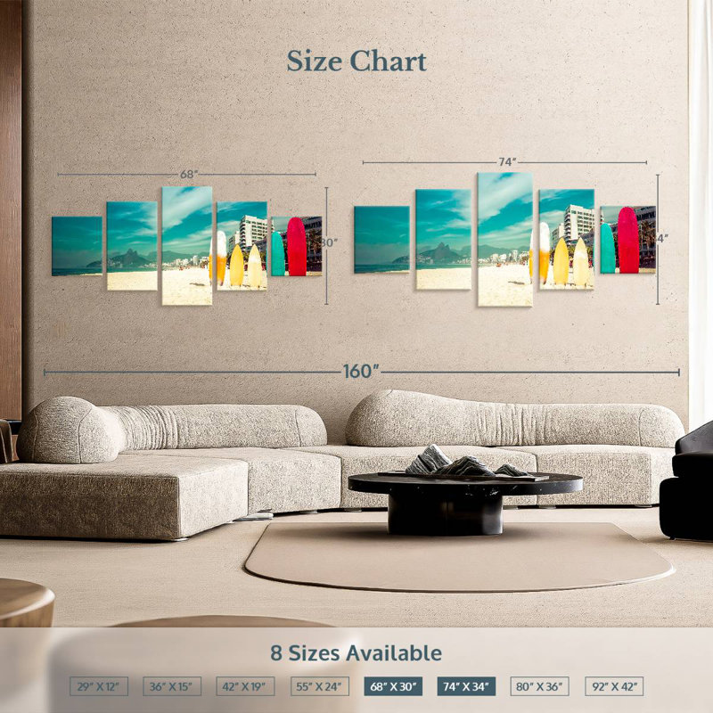 Surfboards, 42" H x 92" W