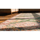 Antique Agra - Cotton Large Room Size Cotton Green Rug