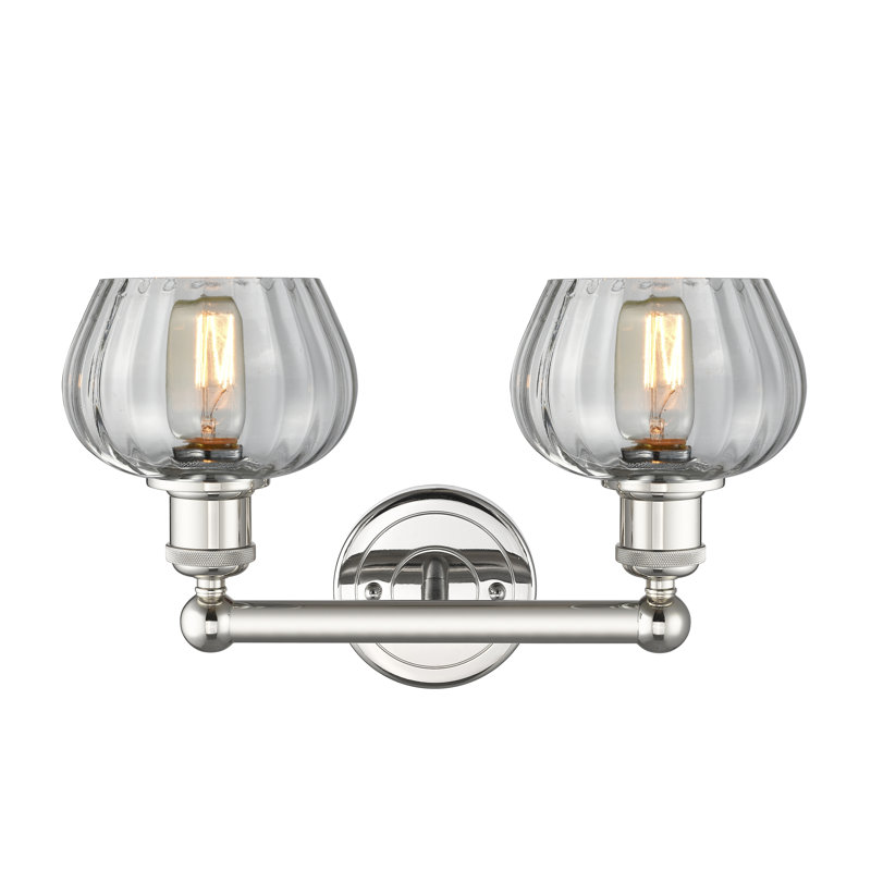 Éclairage pour meuble-lavabo à 2 lumières, Transparent, Nickel poli