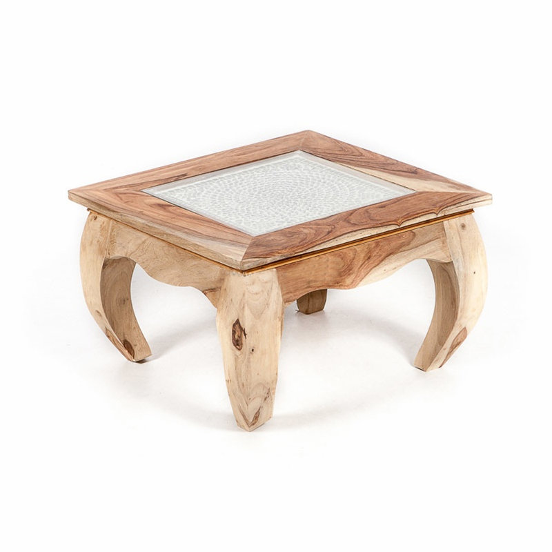 Abbey Solid Wood Four Leg Coffee Table, Transparent