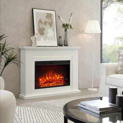FLAMME 48" Electric Fire and Surround, Freestanding Suite, Ingleton