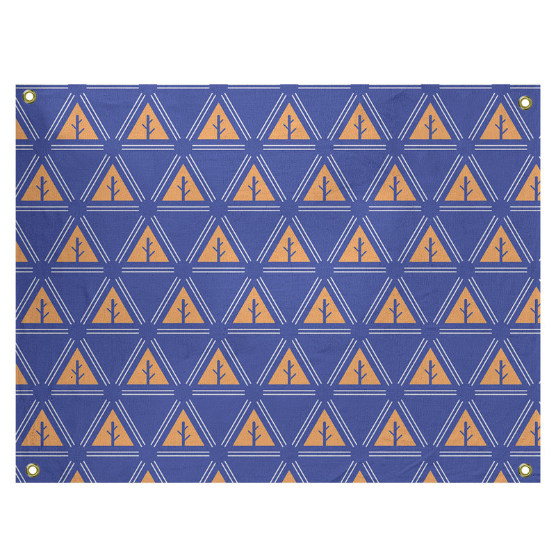Tapisserie Barbra, H 50 po x l 59 po, Bleu / Orange