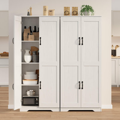 Armoire de cuisine, armoire de rangement autoportante noire