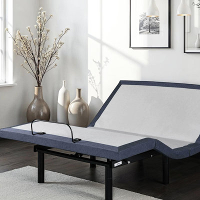Adjustable Twin Xl Bed Base, Three Vibration Modes, Head & Foot Position Changes, Tv/Zero Gravity/Lounge Preset Positions, 2 Charging Ports, Under Led Lighting, One Touch Return, Center Folding, 850