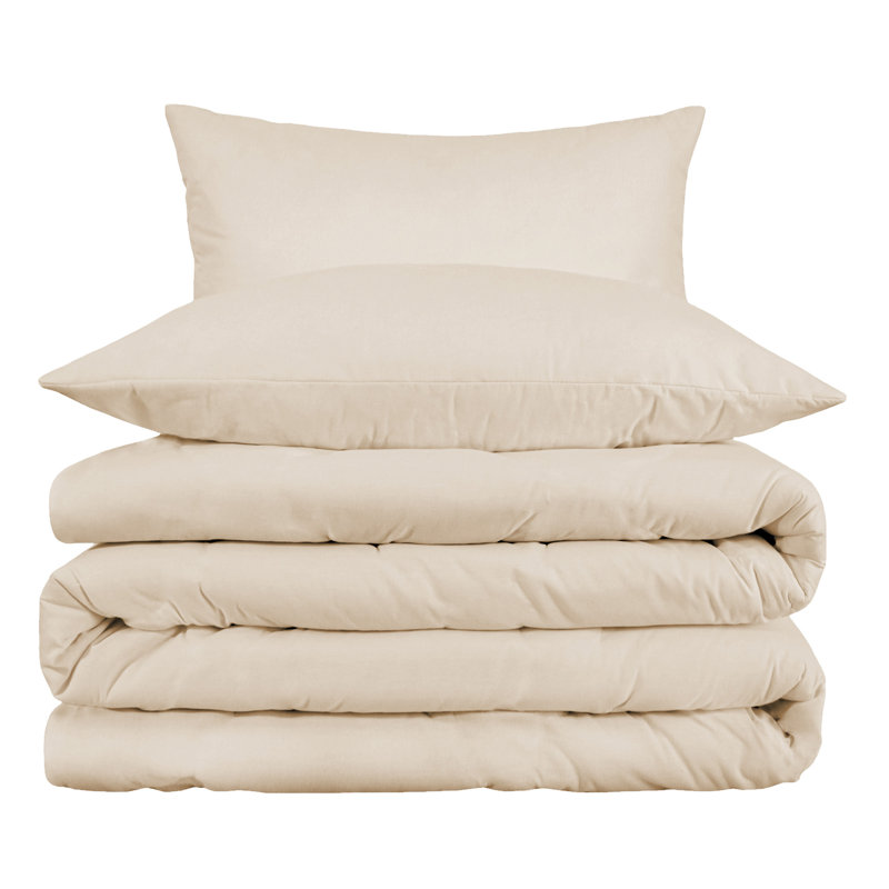 Ensemble de housse de couette 3 pièces Arling, Ivoire ivoire, Housse de couette double / grand + 2 taies décora