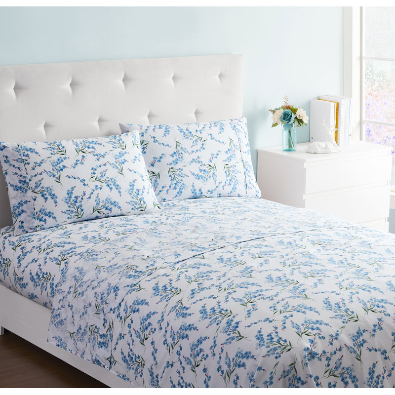 Everleigh Microfiber Floral Sheet Set, King