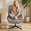 Upholstered Chenille Swivel Armchair-244346448