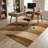 Ebern Designs Cyinthia Cecilia Modern Striped Multi Hand-Carved Rug-99533662