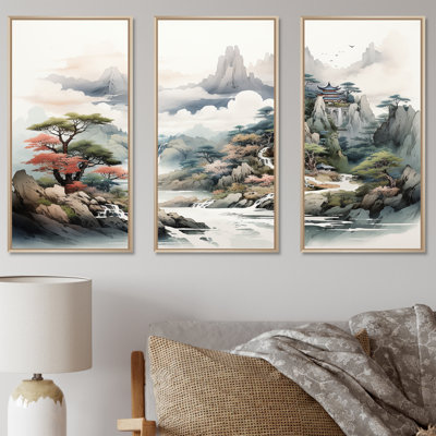 «Gray River China Landscape II», art mural Chine