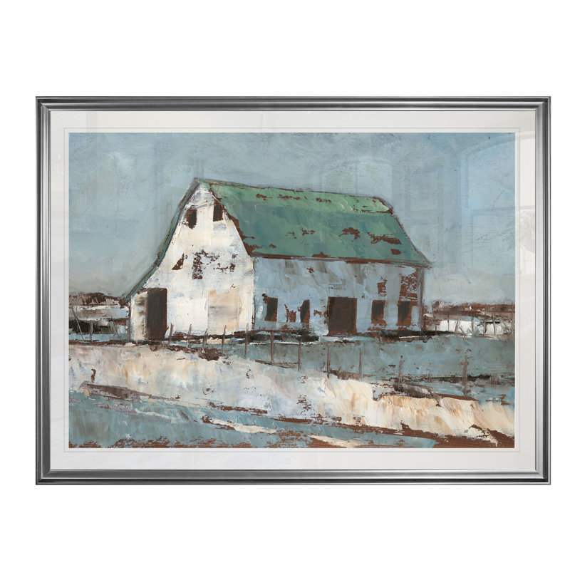 « plein air grange ii », reproduction d’impression, H 22 po x l 30 po x P 1,5 po, Cadre argenté