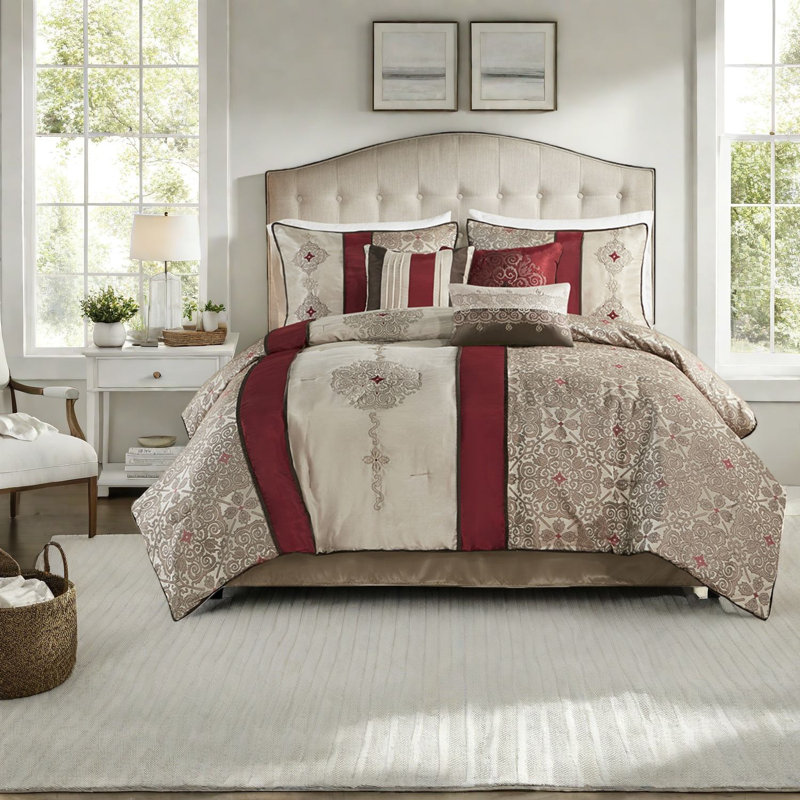 Pièces de literie pour très grand lit, jacquard en polyester pour chambre à coucher moderne