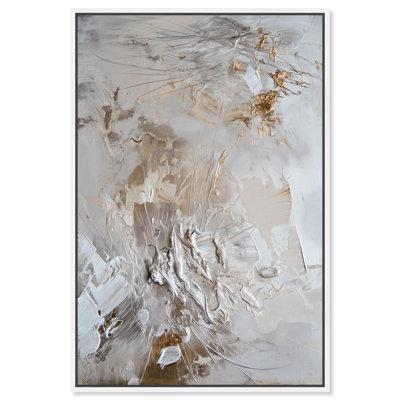 Pearl Glimmer Canvas Elegant Gold Abstract by Art Remedy