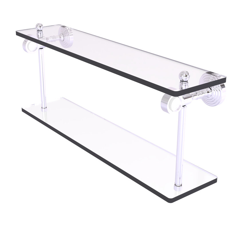 Étagère à 2 niveaux Jarrell, Chrome poli, H 5,12 po x l 22 po x P 9,3 po