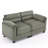 Natchez 61.8'' Corduroy Upholstered Modular Loveseat Sofa With Adjustable Pillowtop Arm-108999894