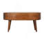 Table basse Chestnut Wave, pieds nordiques, 1 tiroir, 1 rangement ouvert