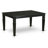 5 Piece Modern Dining Table Set Includes a Rectangle Wooden Table with Butterfly Leaf and 4 Light Sable Linen Fabric Parson Chairs, Black-1493690783-1493690770-1576857251