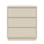 Grande commode à 3 tiroirs en bois beige, table de chevet large moderne avec système coulissant dissimulé, commode à usages multiples pour la chambre à coucher, le salon et le rangement du vestibule