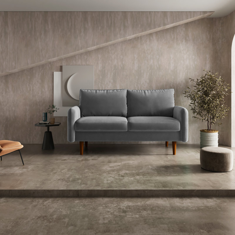 Causeuse Anacapa, Velours gris velours