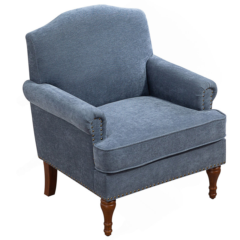 Accent Chair.nailhead Trim Armchair For Living Room,comfy Club Sofa Chair,springs Cushions & Wood Legs. Traditional Single Couch Chair For Bedroom.farmhouse,holds 300lbs