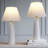 25'' Modern White Ceramic Table Lamp Set - MCM Modern Funky Accent Table Lamps For Bedroom Bedside/Nightstand, Nursery, Living Room & Desk